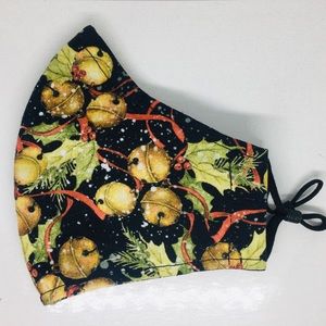 JINGLE BELLS 100% COTTON 3-LAYER MASK & LANYARD